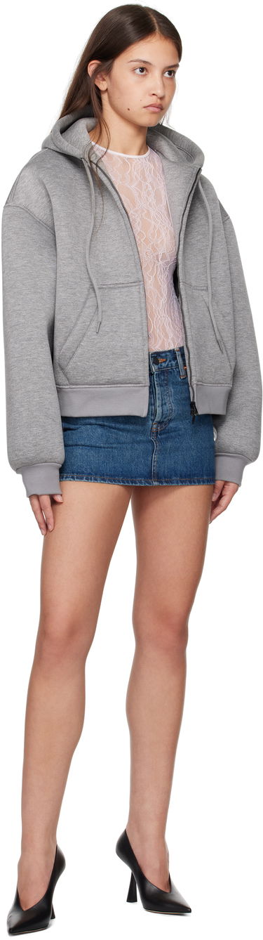 Суитчър WARDROBE.NYC WARDROBE.NYC Bonded Zip-Up Hoodie Сиво | W1093F24BJ, 3