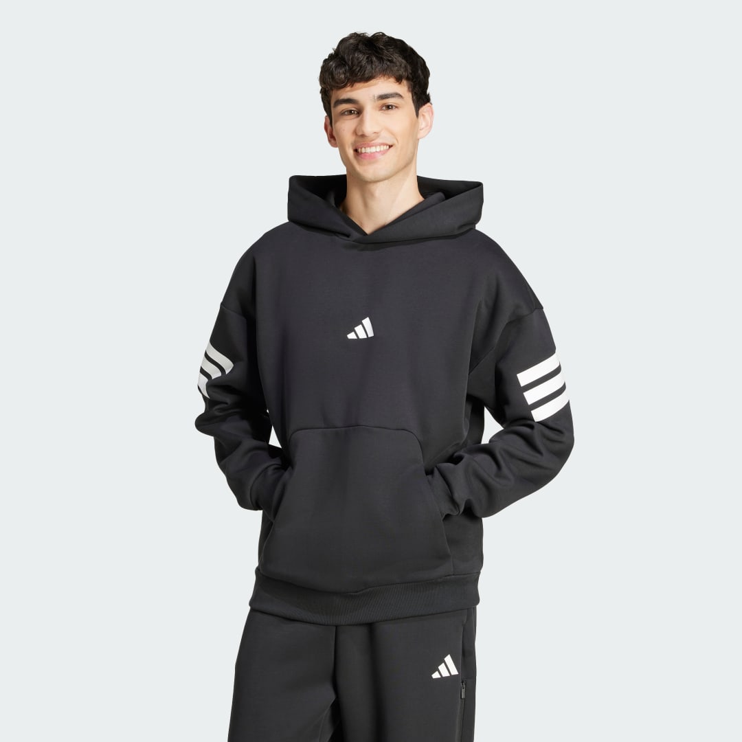 Суитчър adidas Performance Future Icons 3-Stripes Hoodie Черно | JD4838, 0