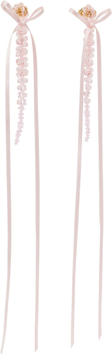 Обеци Simone Rocha Simone Rocha Bow Ribbon Drip Earrings Розово | ERG410S 0903, 1