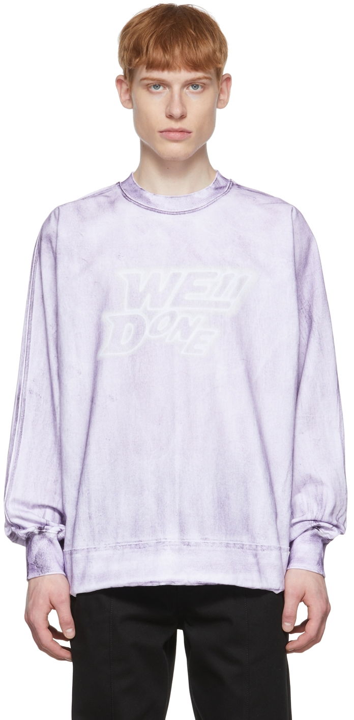 Тениска We11done We11done Cotton Long Sleeve T-Shirt Лилаво | WD-TT1-22-580-U-PP, 0