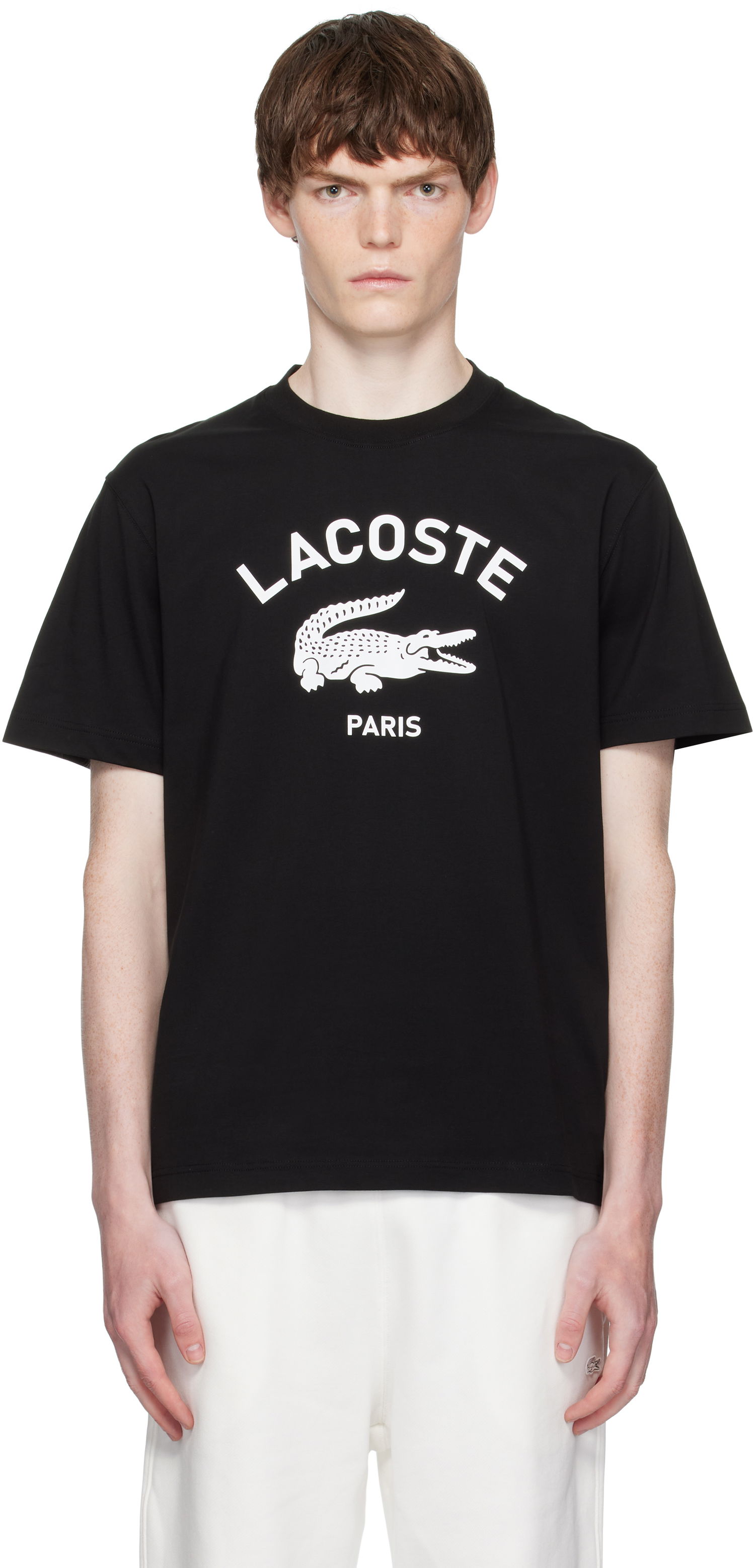 Тениска Lacoste Lacoste Signature Print Cotton T-Shirt Черно | TH2733_031, 0