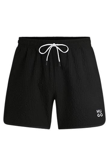 Бански BOSS HUGO Waffle-Structured Swim Shorts Черно | 50540152, 0