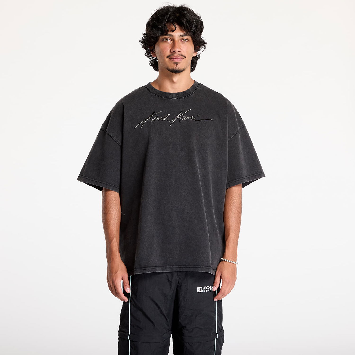 Тениска Karl Kani T-shirt Autograph Heavy Boxy Tee Black Черно | 60300101, 0
