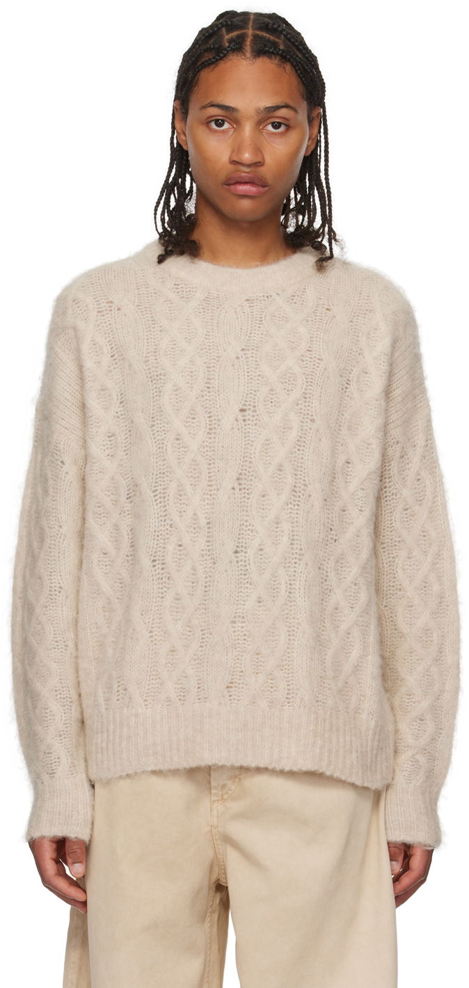 Пуловер ISABEL MARANT Anson Cable Knit Sweater Бежово | 23APU0225HA-A1L71H