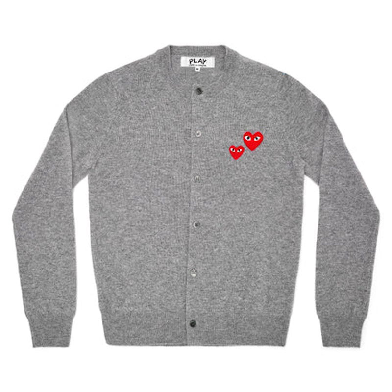 Пуловер Comme des Garçons Play Double Heart Cardigan Сиво | AZ-N071-051-1, 0