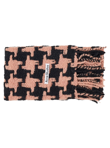 Шал Acne Studios Vadik Houndstooth Scarf Black/Pink Розово | CA0153-ATD