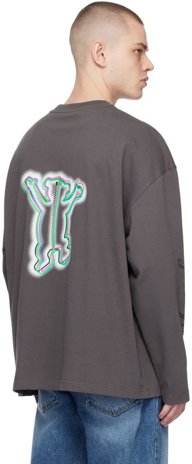 Тениска We11done We11done Teddy Graphic Long Sleeve T-Shirt Сиво | WD-TT3-22-833-U-CH, 2