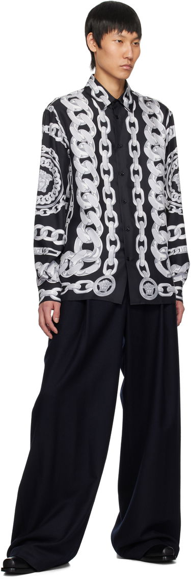 Риза Versace Versace Medusa Chains Silk Shirt Черно | 1019438_1A13397, 3