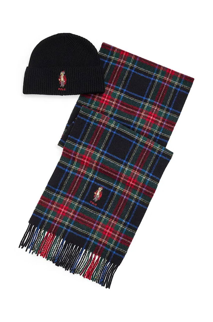 Шал Polo by Ralph Lauren Woolen Hat & Scarf Set Черно | 449959531