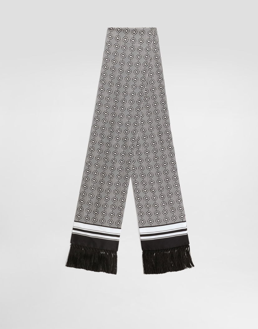 Шал Dolce & Gabbana Dolce & Gabbana Silk Twill Scarf with Micro-design and Logo Черно | GQ214EG0WV0HH8RN