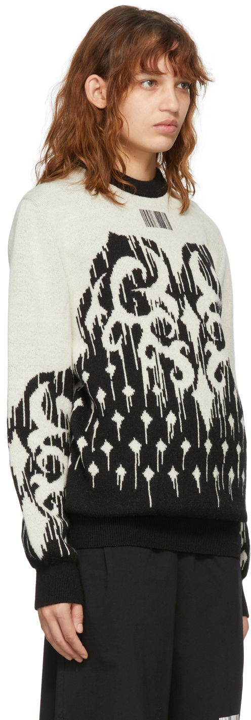Пуловер VETEMENTS Slavic Graphic Print Knit Sweater Бежово | VL12KN100B, 1