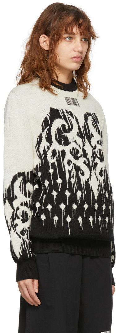 Пуловер VETEMENTS Slavic Graphic Print Knit Sweater Бежово | VL12KN100B, 1