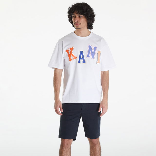 Woven Signature Multicolor Logo Tee White