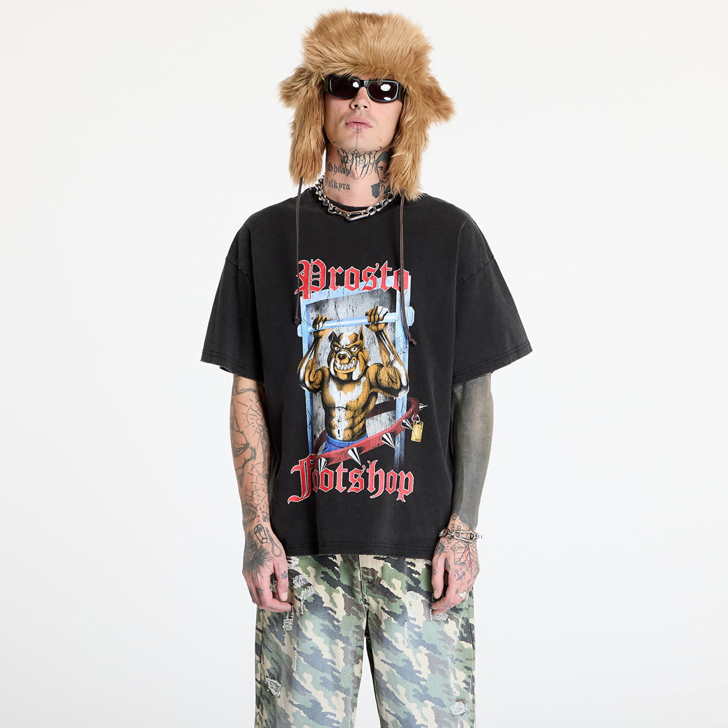 Тениска Footshop PROSTO x FTSHP Black Bulldog Graphic T-Shirt Черно | FTSHP_415, 0