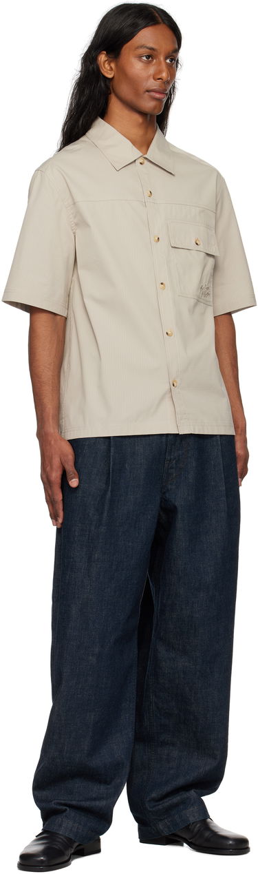 Риза MAISON KITSUNÉ Maison Kitsuné Short Sleeve Overshirt Бежово | OM00429WW9020, 3