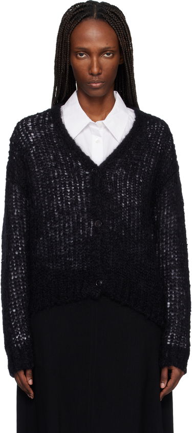 Пуловер Max Mara Danza V-Neck Button-Up Open-Knit Cardigan Черно | 2615341051600, 0