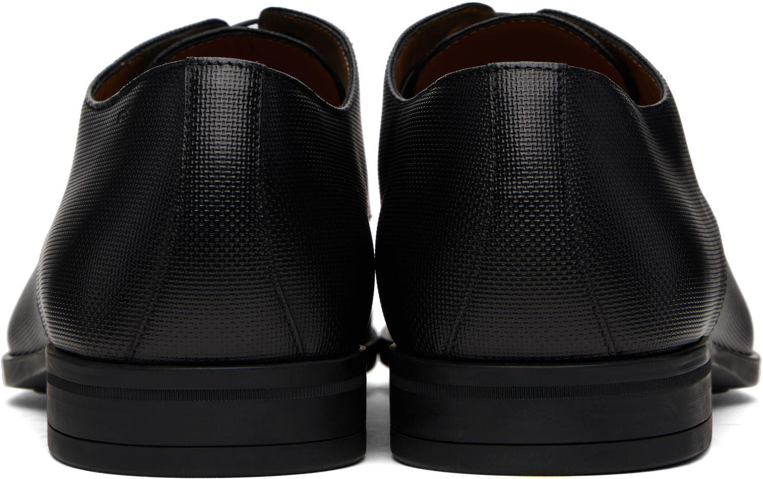 Облекло BOSS BOSS Structured Leather Derbys Черно | 50499843, 1