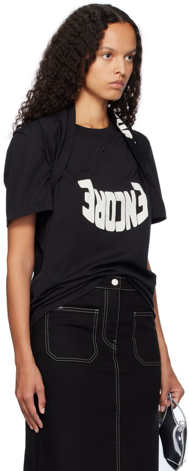 Тениска Courrèges Encore Print Cotton T-shirt Черно | 324JTO332JS0112, 1