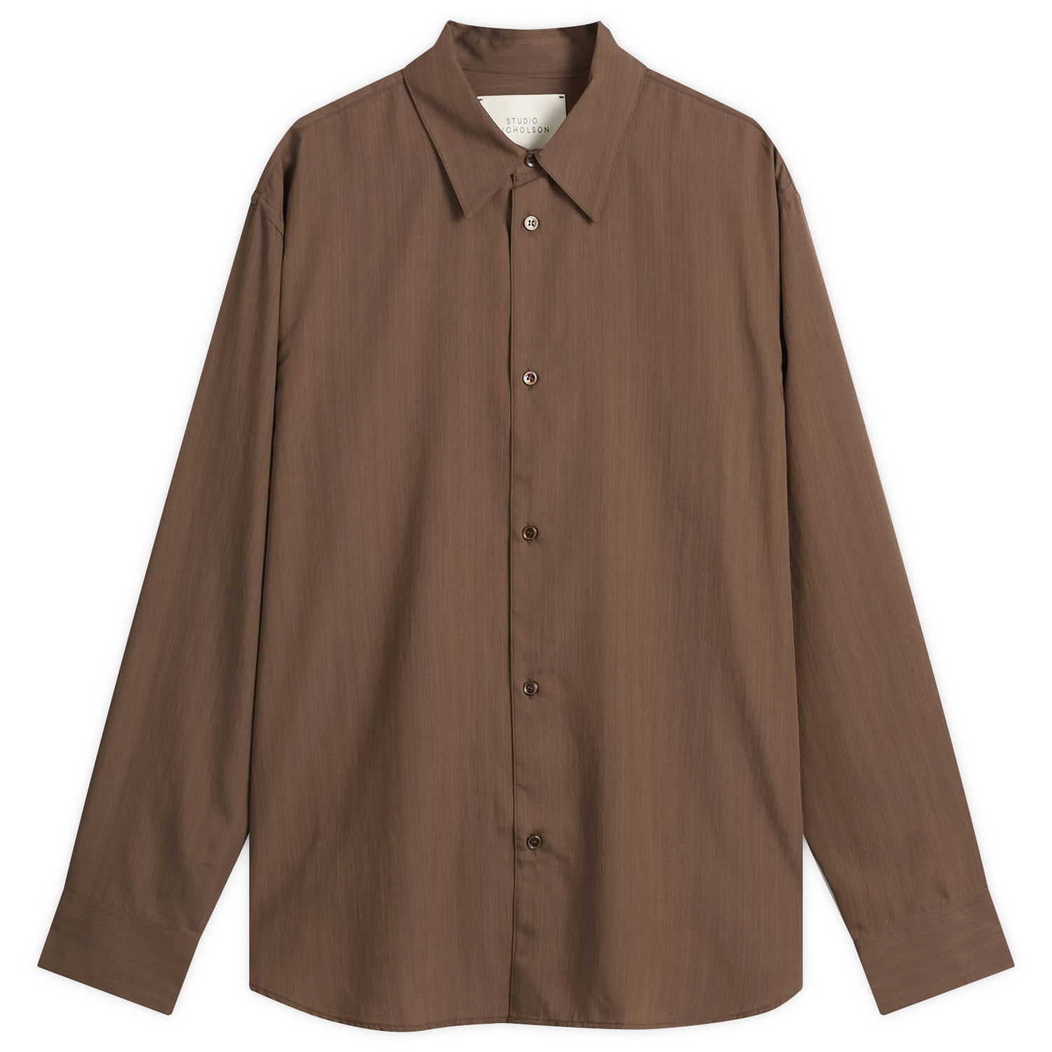 Риза Studio Nicholson Studio Nicholson Boxy Oversized Shirt, Size Large Кафяво | VIEWSNM-1126-BRW, 1
