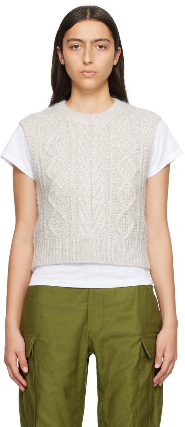 Пуловер rag & bone rag & bone Brody Knit Vest Сиво | WAS23F035SL35, 0