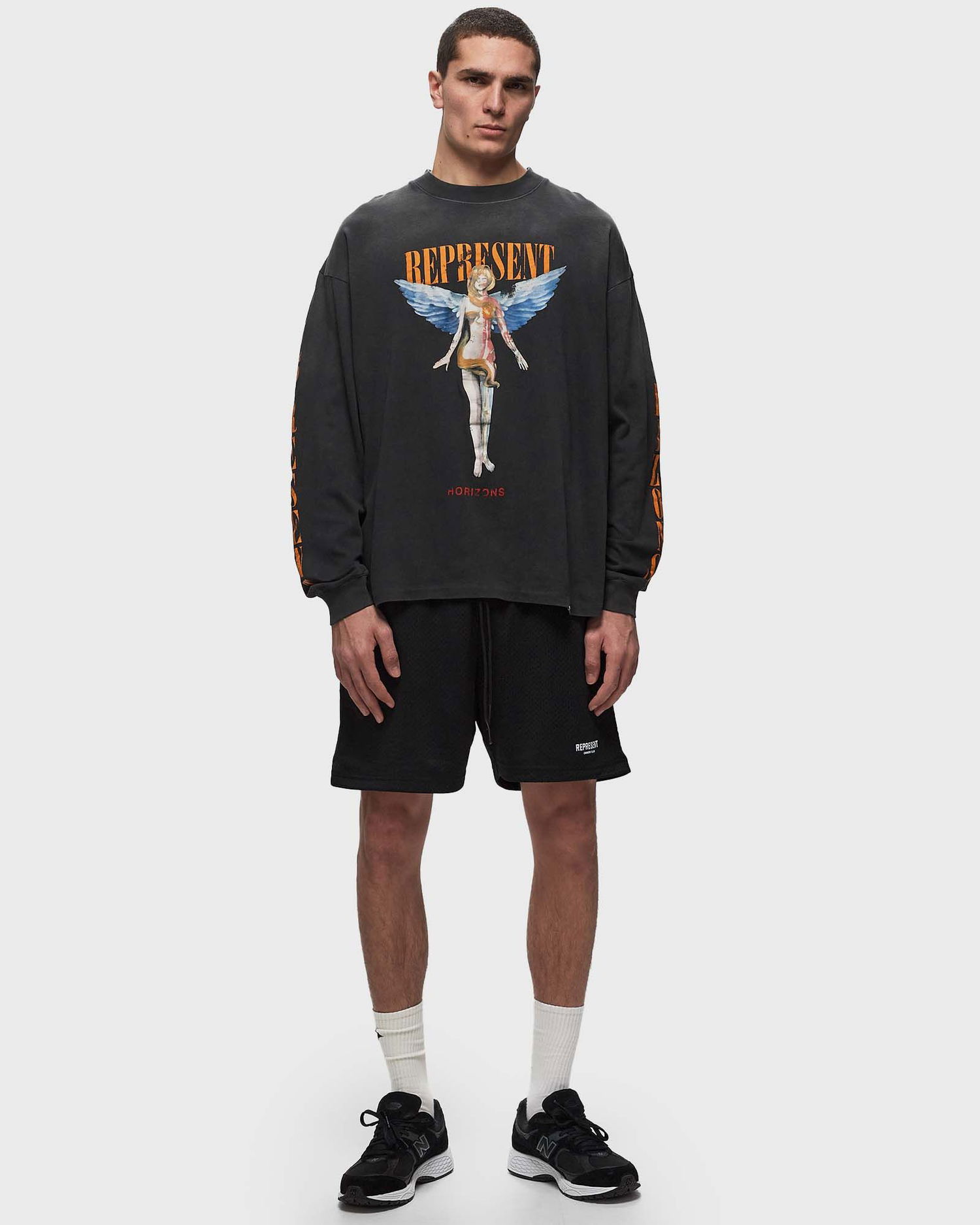 Тениска Represent Clo Represent REBORN LONG SLEEVE T-SHIRT Черно | MLM447-444, 1