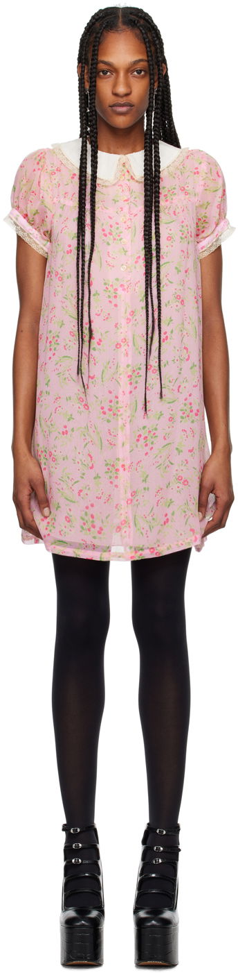 Pокля Anna Sui Arcadia Blossom Babydoll Minidress Розово | 324C73