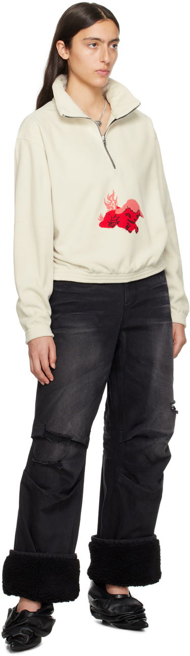 Суитчър We11done Pony Fleece Half-Zip Sweatshirt Бяло | WD-TS3-23-893-U-WH, 3