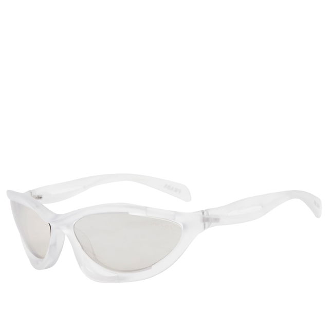 Frosted Crystal Sunglasses With Clear Mirrored Lenses