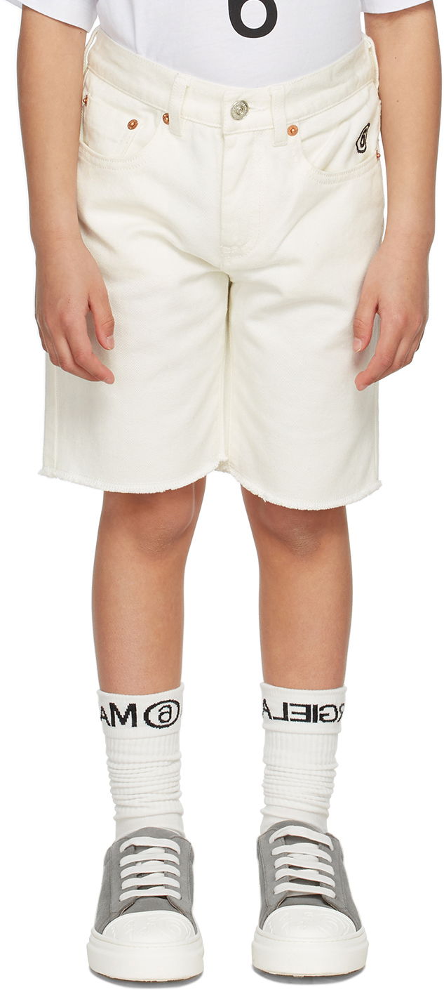 Къси панталони Maison Margiela MM6 Maison Margiela Kids Logo Denim Shorts Сиво | M60099-MM046, 1