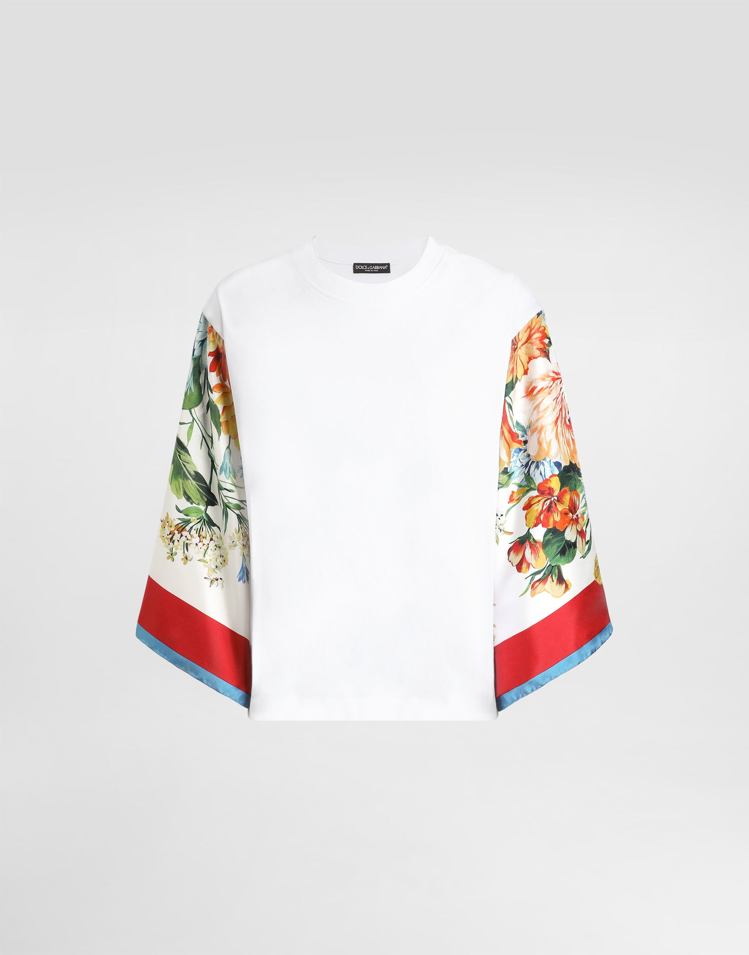 Тениска Dolce & Gabbana Dolce & Gabbana Floral Print Short Sleeve T-Shirt Бяло | F8V77ZGDDCJW0800, 0