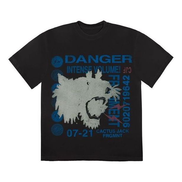 Тениска Cactus Jack by Travis Scott Travis Scott Cactus Jack x Fragment Design Danger T-Shirt Черно | CJFN-SS17
