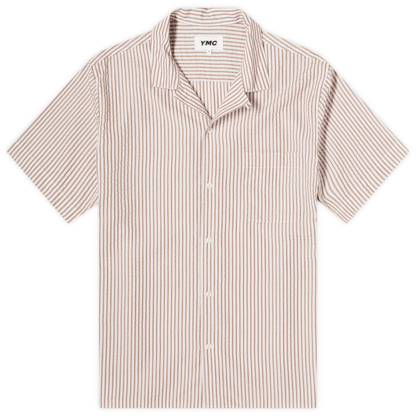 Риза YMC Malick Vacation Stripe Shirt Бяло | P2WML-20