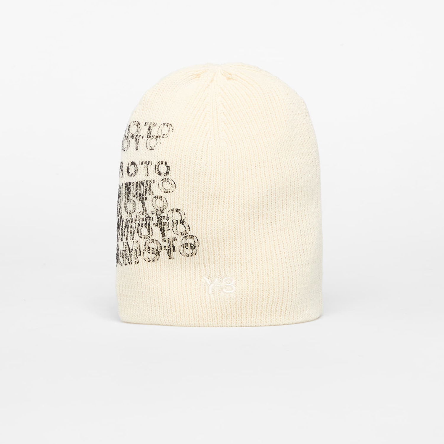 Шапка Y-3 Y-3 Merch Distressed Print Knit Beanie Бяло | KT3209, 1
