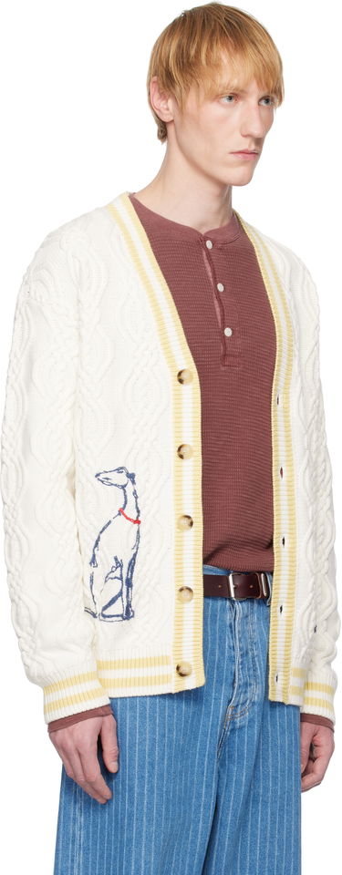Пуловер Drôle de Monsieur Drôle De Monsieur Médicis Knit Cardigan Бяло | G-CA142-WO023-CM, 1