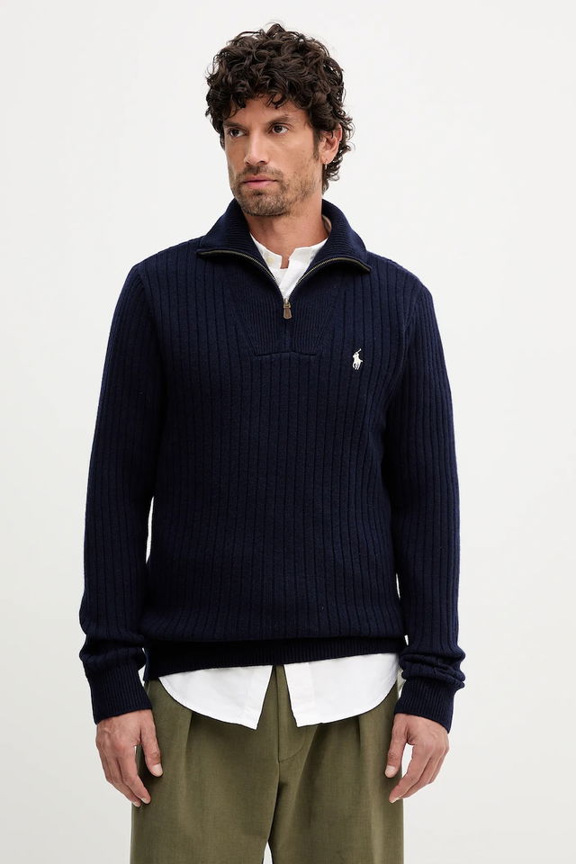 Ribbed Quarter-Zip Sweater