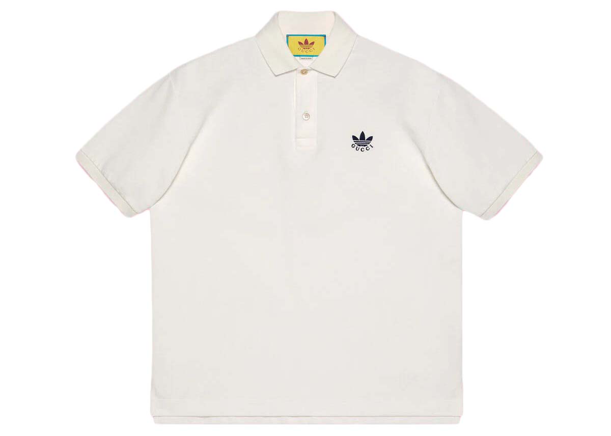 Поло тениска Gucci adidas x Cotton Piquet Polo Tee Бяло | 700497 XJEL0 9791, 0
