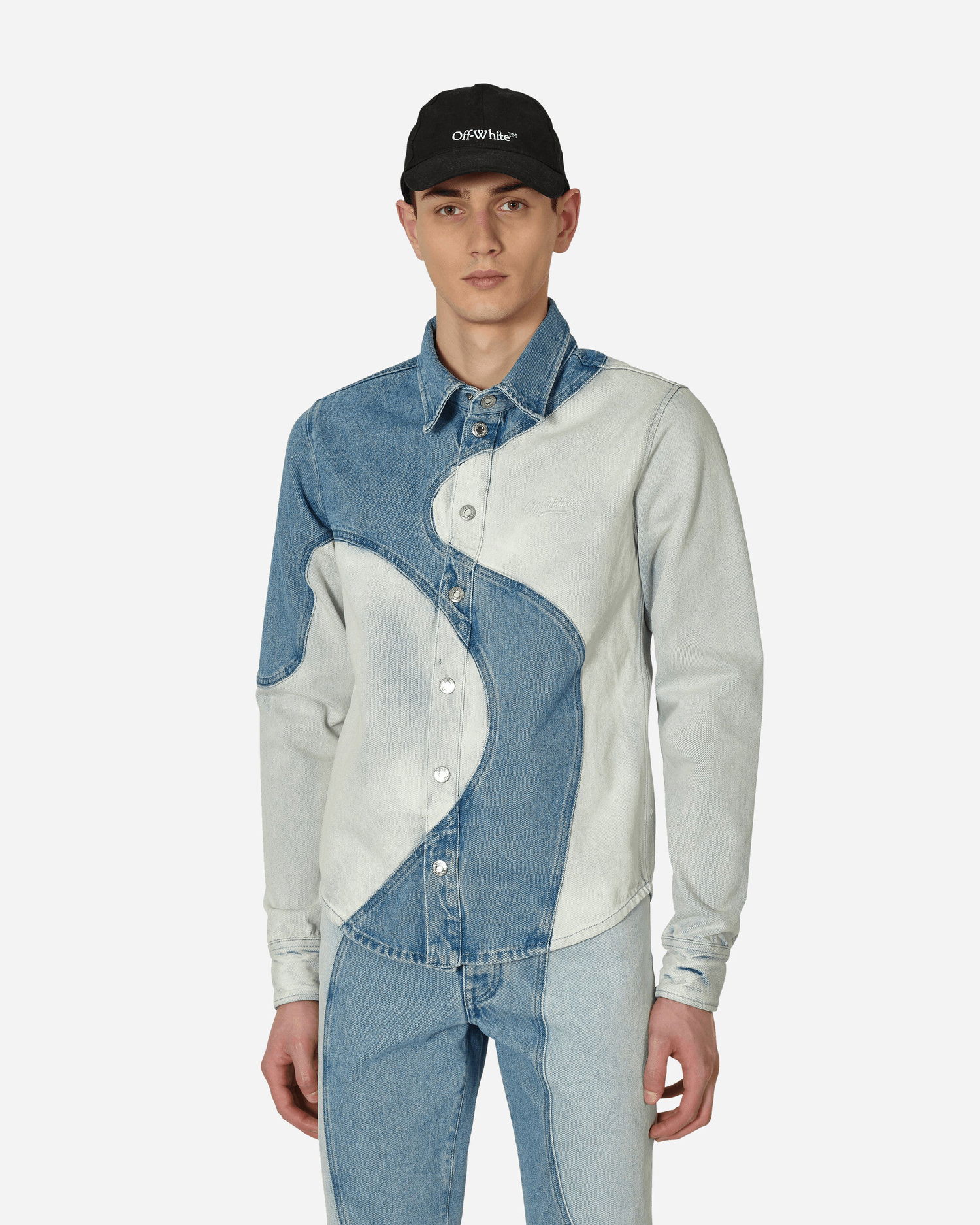 Риза Off-White Organic Block Denim West Shirt Blue Синьо | OMYD045S23DEN001 4949, 0