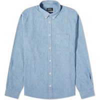 Риза A.P.C. Edouard Chambray Button Down Logo Shirt Синьо | CODDE-H12509-IAI, 1
