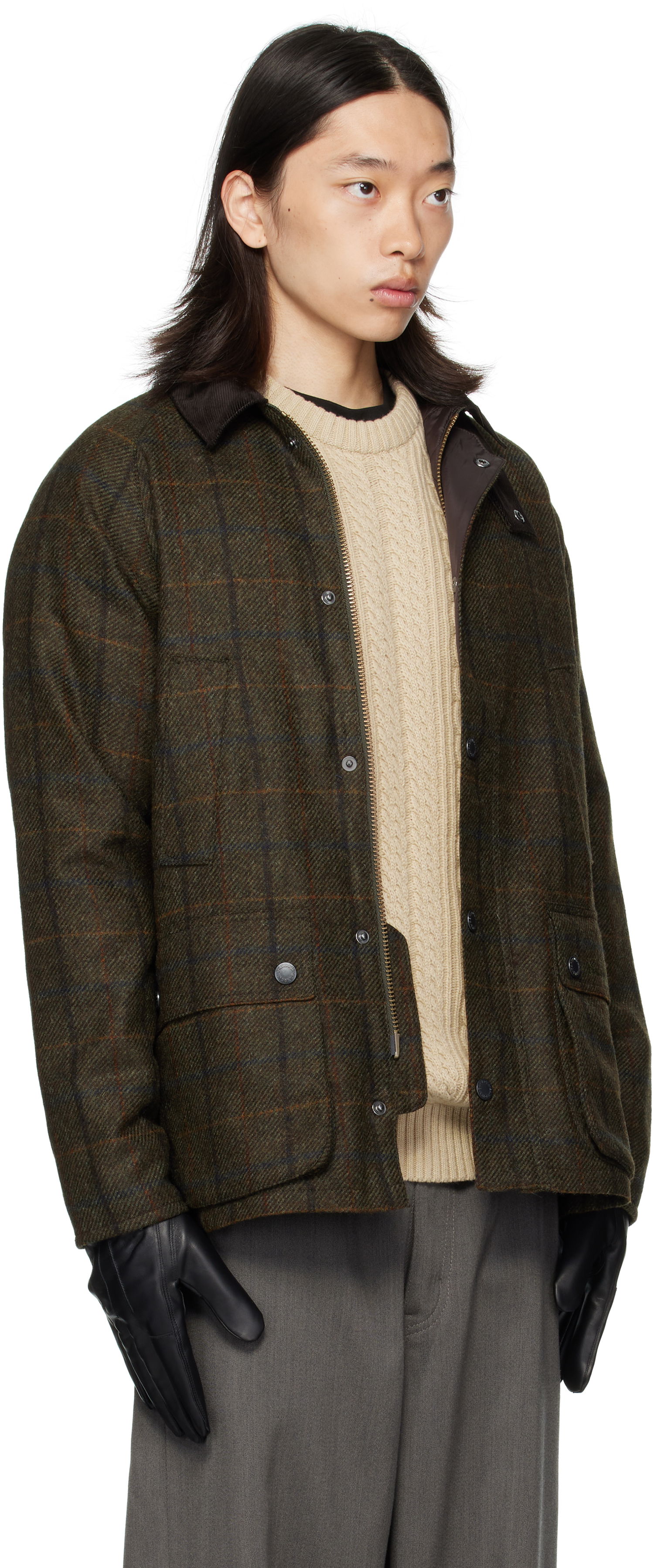 Яке Barbour Barbour Bedale Check Wool Jacket Зелено | MWO0288OL91, 1