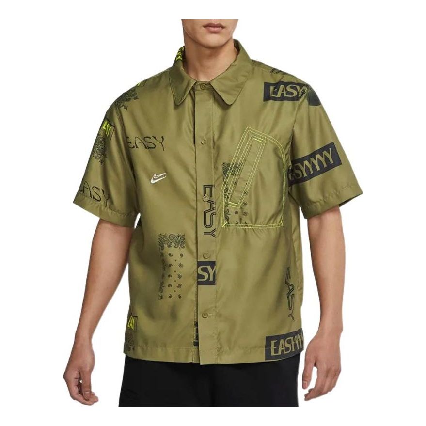 Риза Nike Nike Alphabet Pattern Short Sleeve Shirt Зелено | DO4024-378, 0