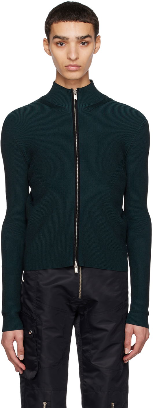Пуловер Dion Lee Angled Rib Zip-Up Sweater Тъмно синьо | C7153R23, 0