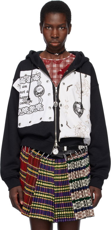 Суитчър Chopova Lowena Chopova Lowena Emotional Napkin Panelled Zip-Up Hoodie Черно | 5232, 0