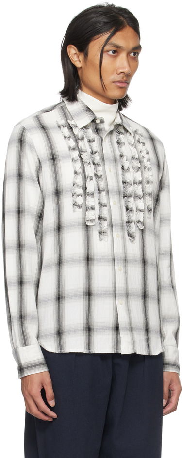 Риза Universal Works Universal Works Frill Plaid Shirt Бяло | P2992, 1