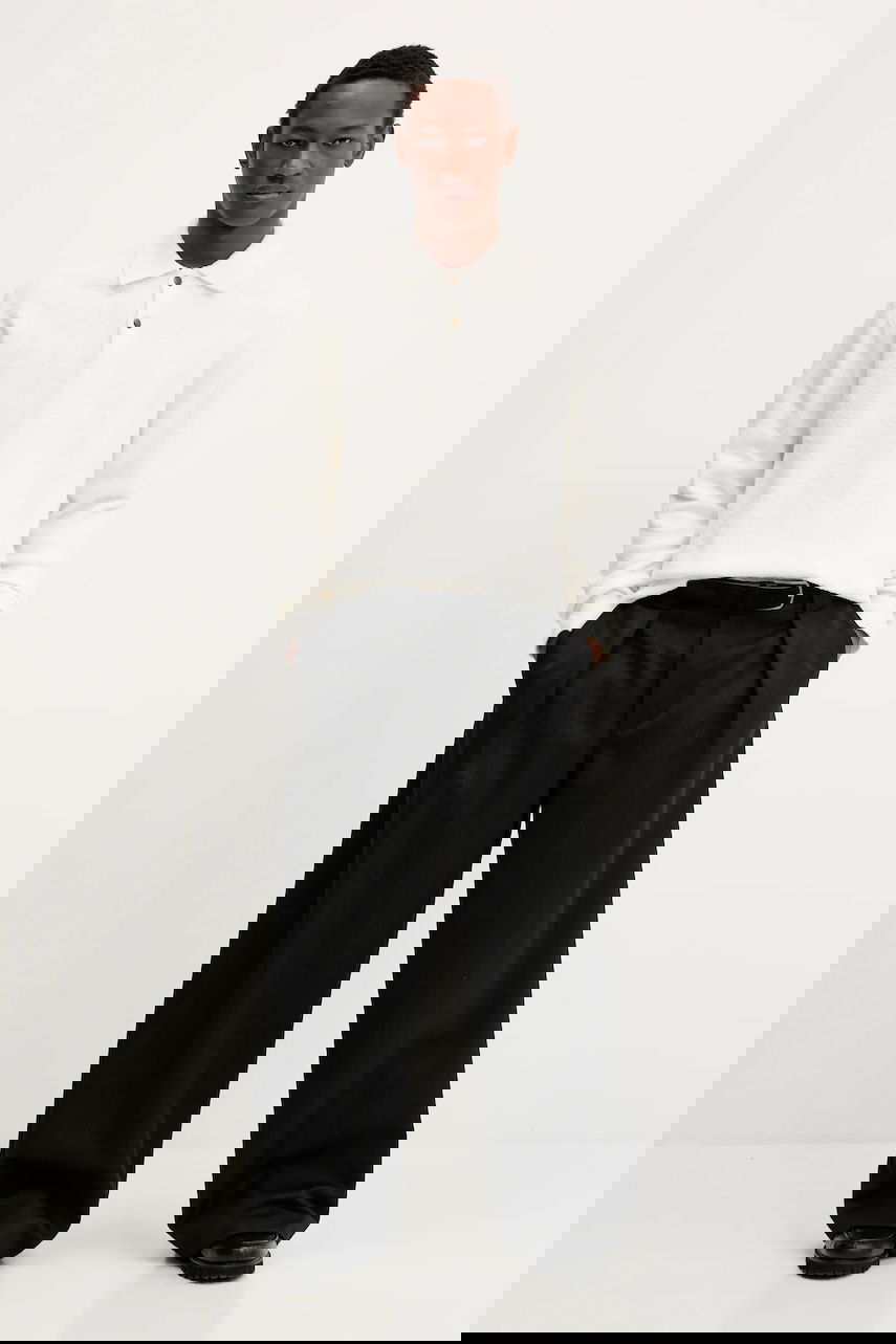 Пуловер Samsoe Samsoe Samsoe Samsoe Wool Blend Polo Sweater Бяло | M24100093, 1