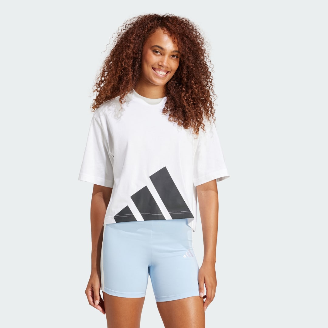 Тениска adidas Performance Big Logo Boyfriend Fit T-Shirt Бяло | JG8737, 0