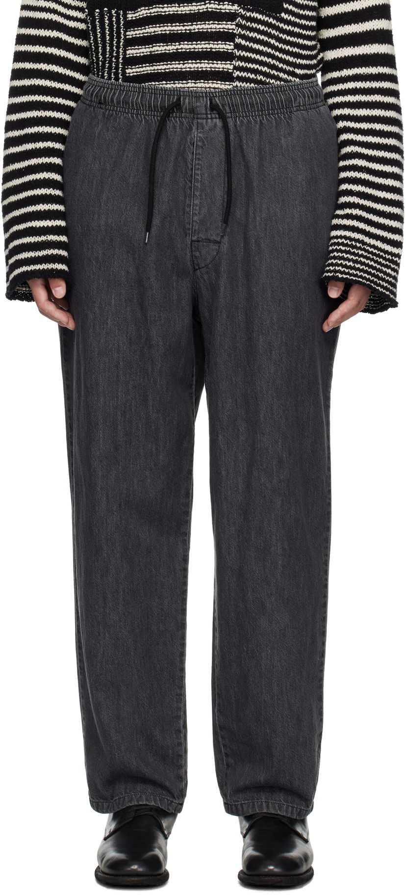 Дънки WTAPS Elasticated Waist Relaxed Fit Jeans Черно | 251CWDT-PTM03