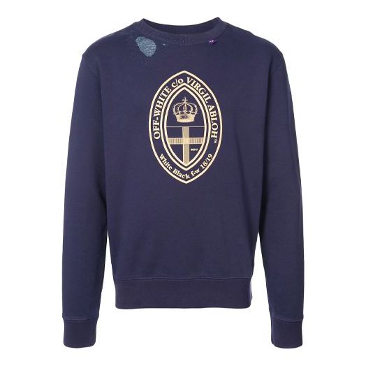 Суитчър Off-White Printing Sweatshirt Синьо | OMBA025E181920083003