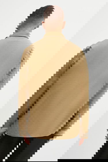 Риза Neighborhood NEIGHBORHOOD Utility Long Sleeve Shirt with Classic Collar, Regular Fit, Cotton Бежово | 252AQNH.SHM04, 2