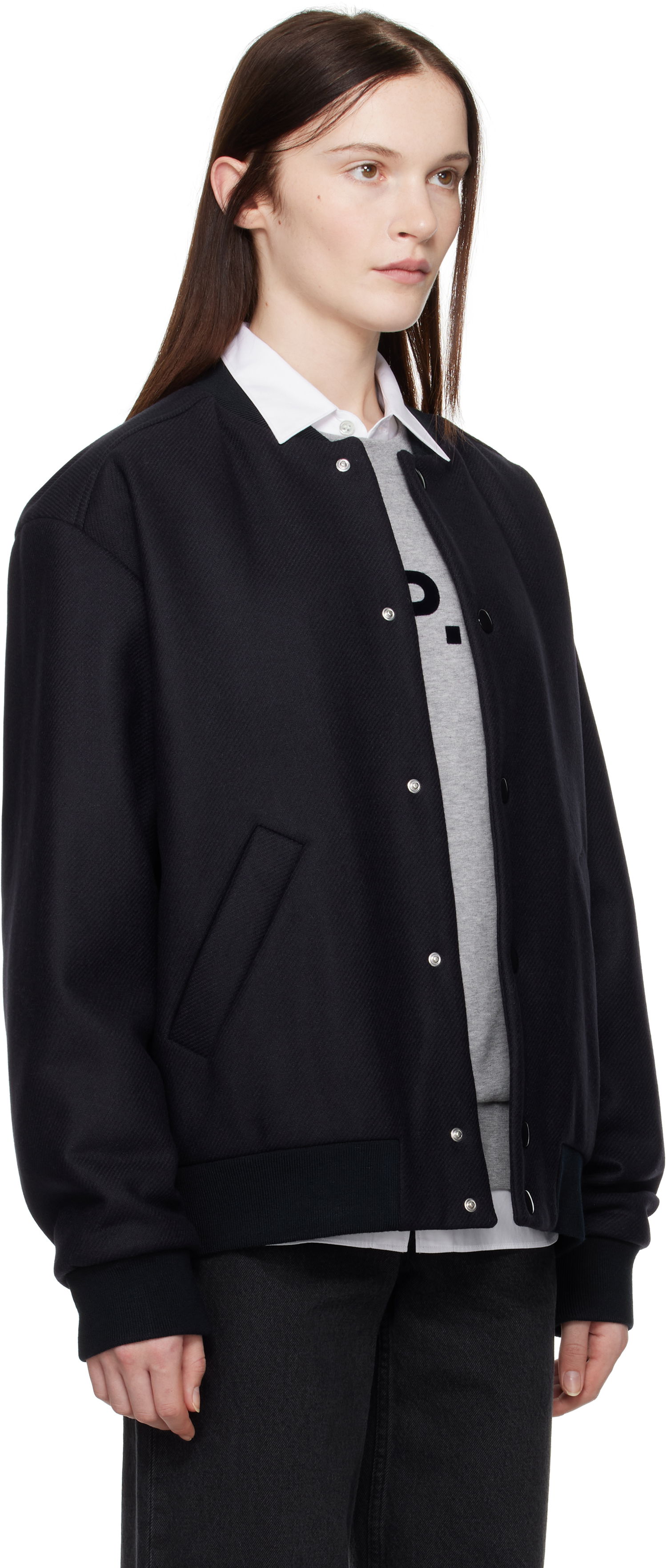 Яке бомбър A.P.C. Wool Bomber Jacket Тъмно синьо | WVBDE-M02974, 1