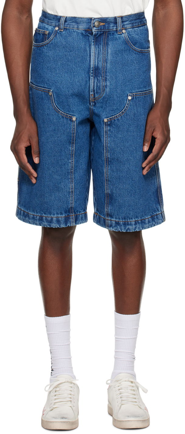 Къси панталони Palm Angels Monogram Denim Shorts Тъмно синьо | PMYC005R24DEN0014010, 0